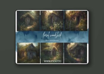 Finding North Education - Floral Woodshed Digital Backgrounds
