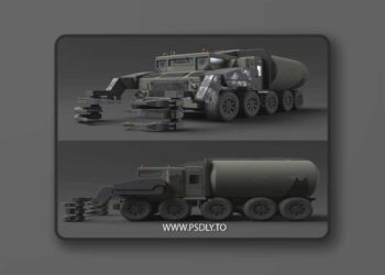 High poly model Military Truck 3D Model