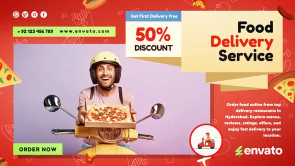 Videohive - Food Delivery Services Slideshow - 56363641 1 Videohive - Food Delivery Services Slideshow - 56363641