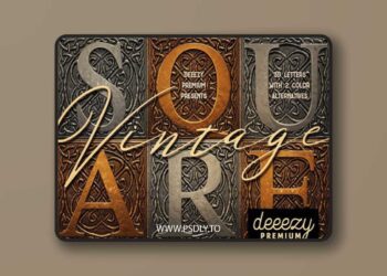 Vintage Metal Square 3D Lettering 2121791
