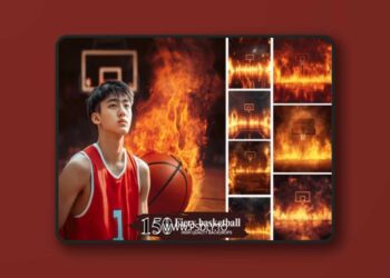 100+ Fiery Basketball Backdrops