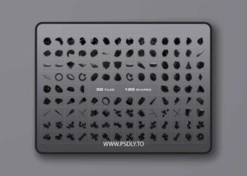 3D Black Shapes Collection Ui8.net