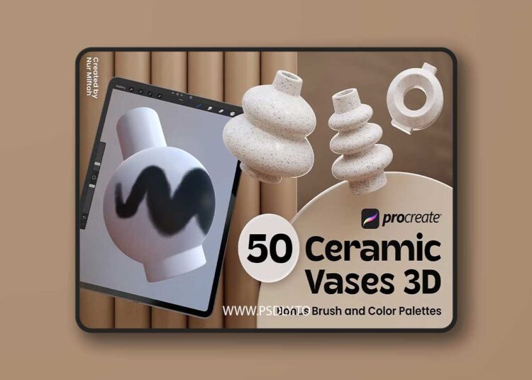 CreativeMarket - Procreate Ceramic Vases 3D 7244818 1 CreativeMarket - Procreate Ceramic Vases 3D 7244818
