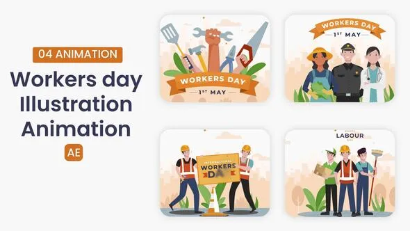 Videohive - Workers day Illustration Scene - 57728029 1 Videohive - Workers day Illustration Scene - 57728029