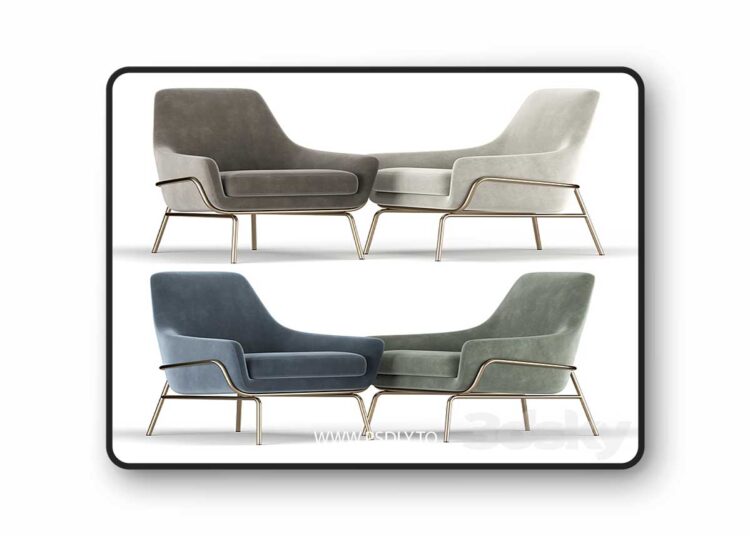3dsky Pro - Coco Velvet Lounge Chair 3D Model 1 3dsky Pro - Coco Velvet Lounge Chair 3D Model