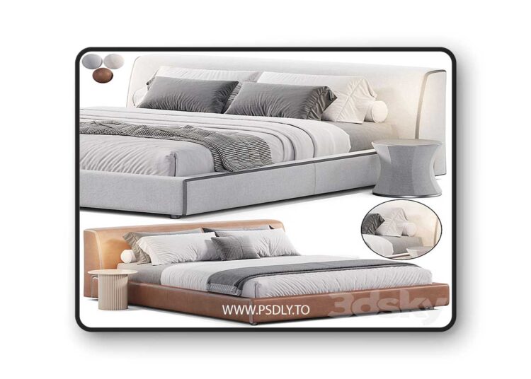3dsky Pro - Softland bed by Lema 3D Model 1 3dsky Pro - Softland bed by Lema 3D Model