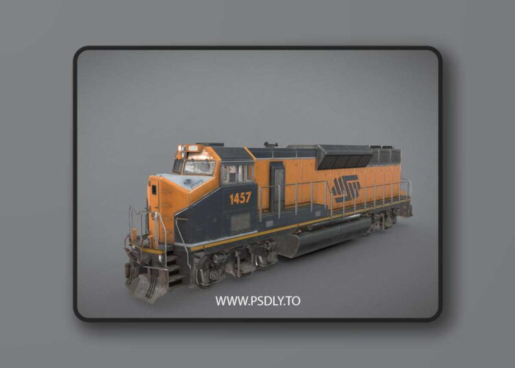 Diesel Locomotive Low-poly 3D Model 1 Diesel Locomotive Low-poly 3D Model