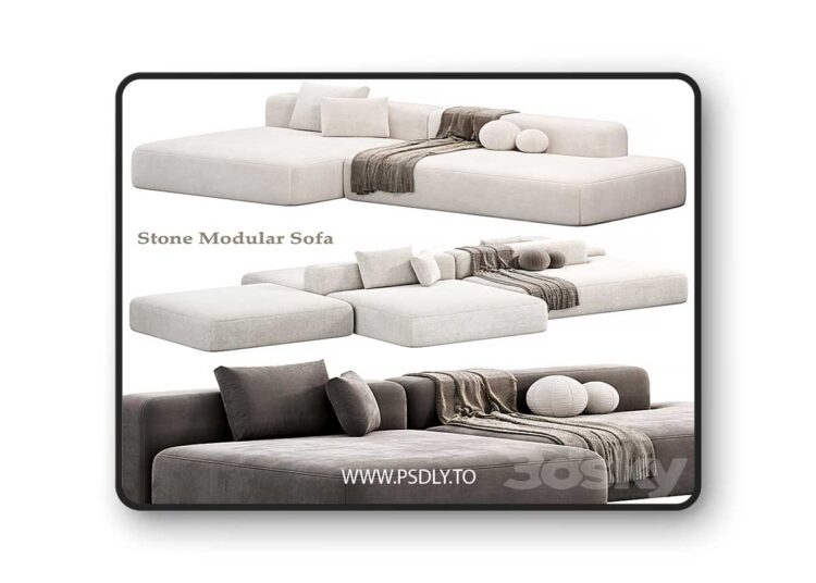 Stone Modular Sofa by Tamamm 3D Model 1 Stone Modular Sofa by Tamamm 3D Model