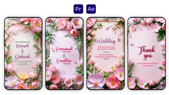 Videohive - Romantic Floral Wedding Invitation Instagram Story - 57304213 1 Videohive - Romantic Floral Wedding Invitation Instagram Story - 57304213
