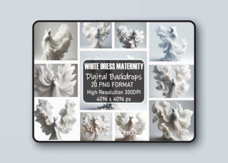 White Dress Maternity Digital Backdrops 1 White Dress Maternity Digital Backdrops