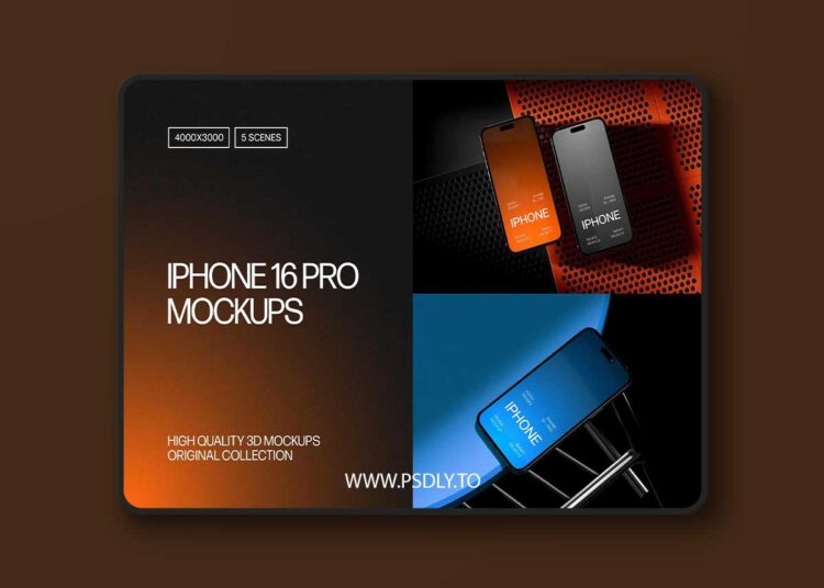 Pixelbuddha - iPhone 16 Pro Mockups 1 iPhone 16 Pro Mockups