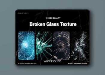 10 Broken Glass Overlay Textures