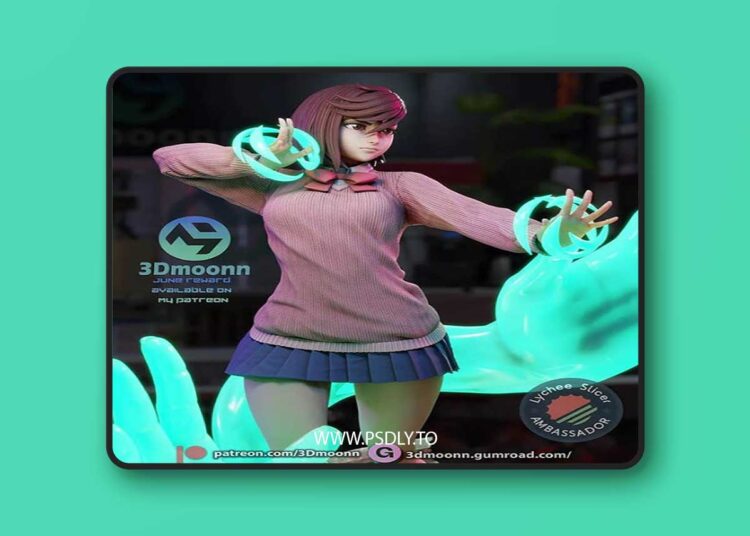 3Dmoonn – Dandadan – Momo Ayase – 3D Print 1 3Dmoonn – Dandadan – Momo Ayase – 3D Print