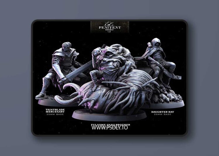 Bestiarum Miniatures – The Underdwell – Penitent Heroes Collection – 3D Print 1 Bestiarum Miniatures – The Underdwell – Penitent Heroes Collection – 3D Print