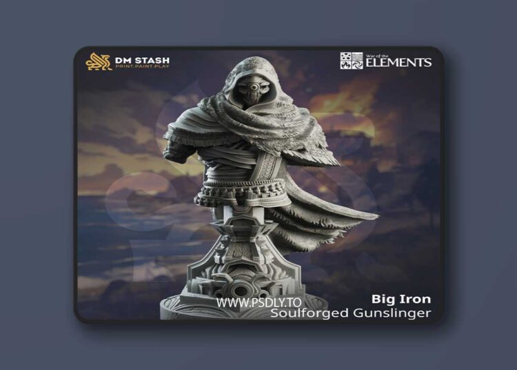 Big Iron – Soulforged Gunslinger Bust – 3D Print 1 Big Iron – Soulforged Gunslinger Bust – 3D Print
