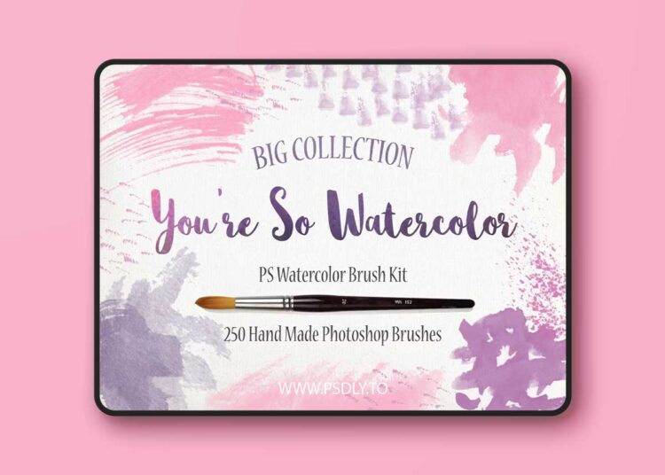 CreativeMarket - PS Watercolor Brush Kit 250 brushes 624861 1 CreativeMarket - PS Watercolor Brush Kit 250 brushes 624861