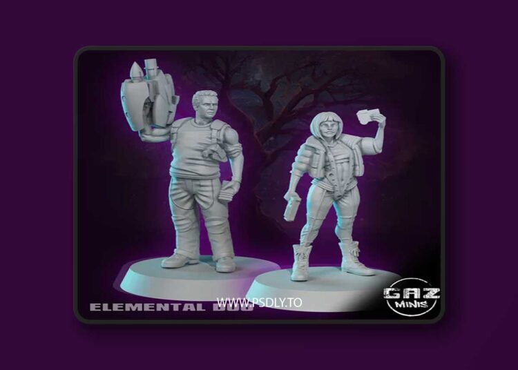 Elemental Duo Leelu and Korban – 3D Print 1 Elemental Duo Leelu and Korban – 3D Print