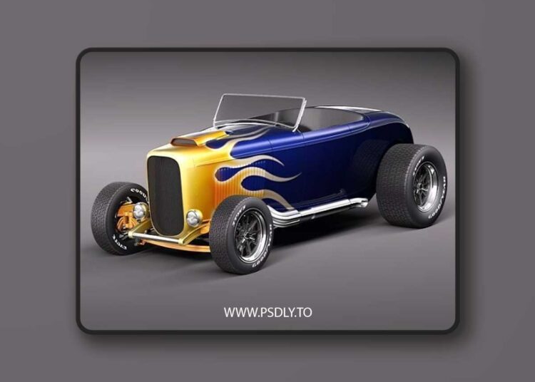 Ford 1932 Hot Rod Flame Custom Roadster 3D Model 1 Ford 1932 Hot Rod Flame Custom Roadster 3D Model