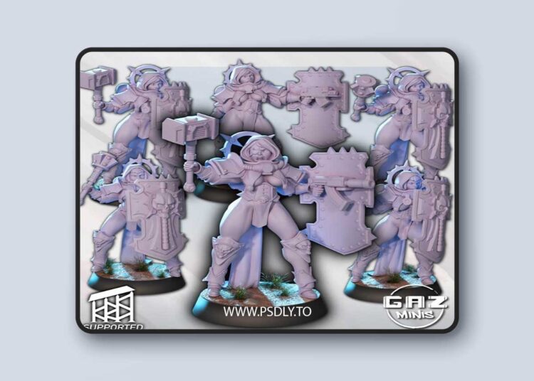Gaz Minis – Siblings of Combat – Guardian Maidens – 3D Print 1 Gaz Minis – Siblings of Combat – Guardian Maidens – 3D Print