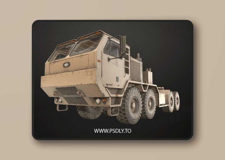 Heavy Military Truck V1 – Tractor Low-poly 3D Model 1 Heavy Military Truck V1 – Tractor Low-poly 3D Model