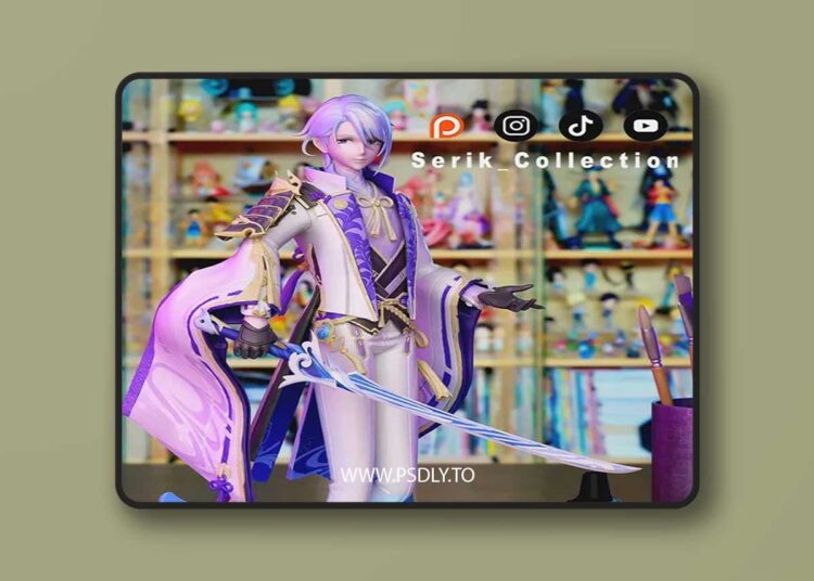 Kamisato Ayato Genshin Impact 3D Print 1 Kamisato Ayato Genshin Impact 3D Print
