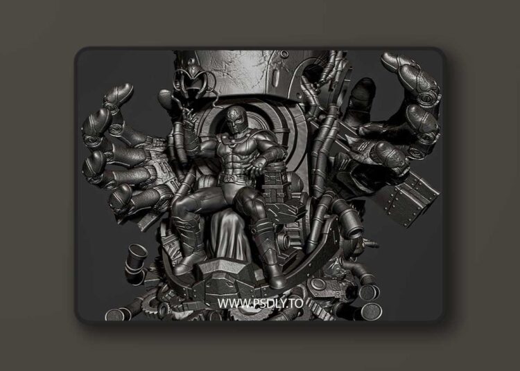 Magneto on Throne – 3D Print 3D Model 1 Magneto on Throne – 3D Print 3D Model