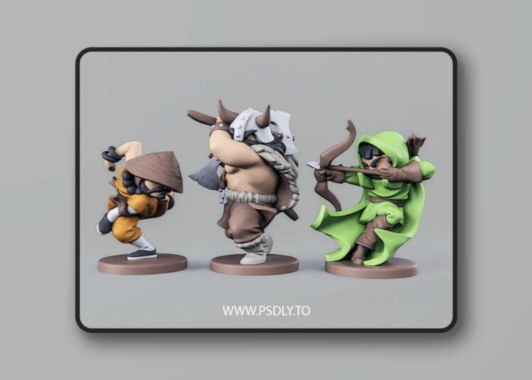 RPG Heroes Set 02 – 3D Print 3D Model 1 RPG Heroes Set 02 – 3D Print 3D Model