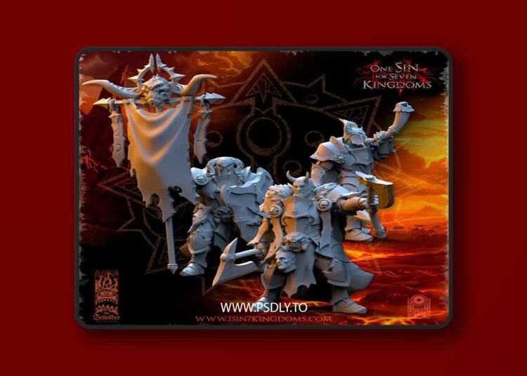 Realms of Mayhem Warriors Command Group – 3D Print 1 Realms of Mayhem Warriors Command Group – 3D Print