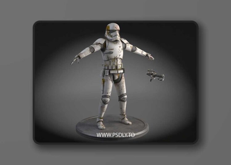 Star Wars First Order Stormtrooper lightly dirty 3D Model 1 Star Wars First Order Stormtrooper lightly dirty 3D Model