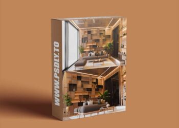 Superhivemarket - Modern Abstract Wooden Living Room