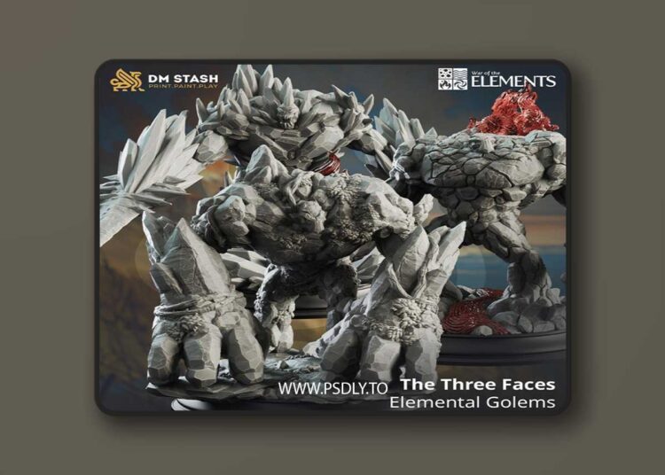 The Three Faces – Elemental Golems – 3D Print 1 The Three Faces – Elemental Golems – 3D Print