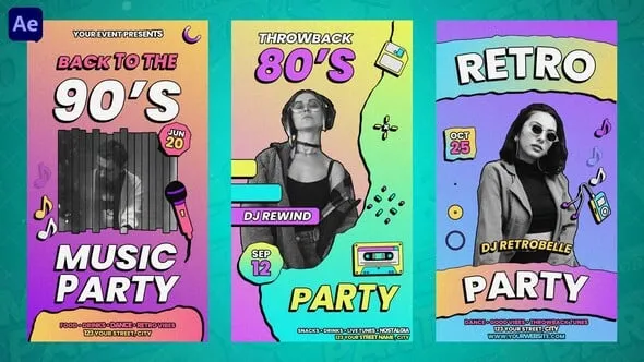 Videohive - Old School Party Reels - 58312891 1 Videohive - Old School Party Reels - 58312891