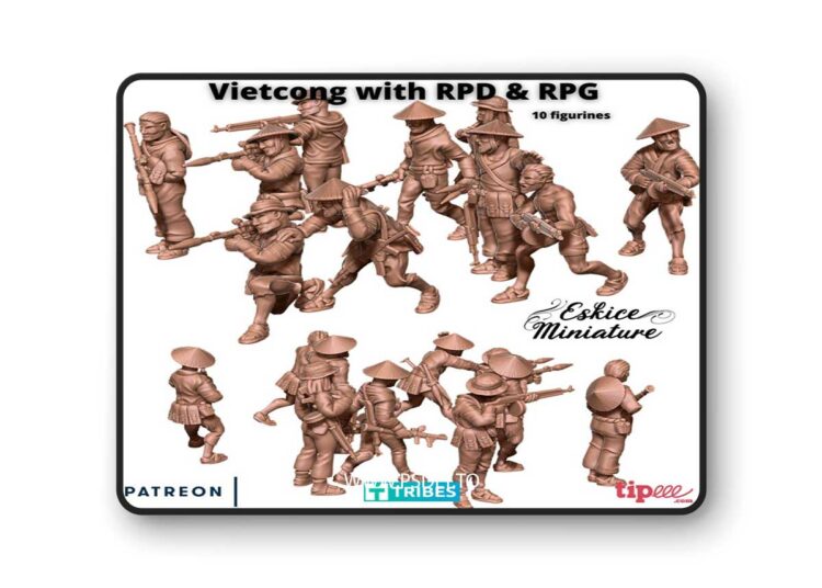 Vietcong with RPD & RPG 3D Print 3D Model 1 Vietcong with RPD & RPG 3D Print 3D Model