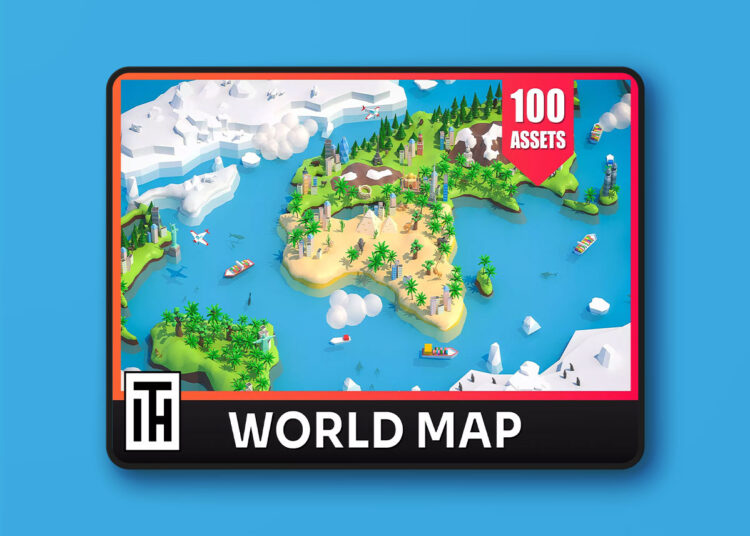 World Map - Low Poly Asset Pack by ithappy v1.1 1 World Map - Low Poly Asset Pack by ithappy v1.1