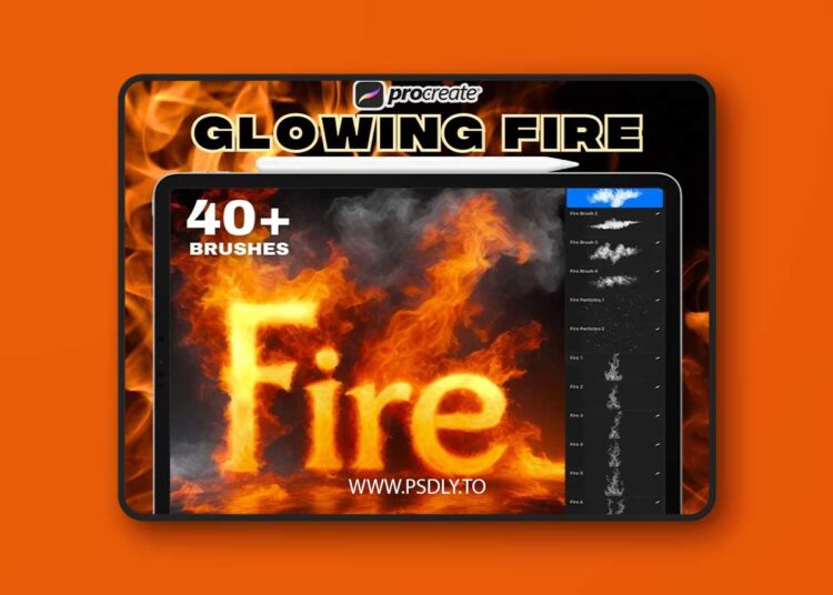 40+ Fire & Flame Stamps Brushes for Procreate 1 40+ Fire & Flame Stamps Brushes for Procreate