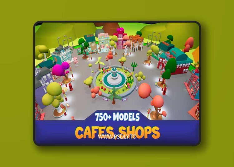 Cafes & Shops City for Unreal Engine 1 Cafes & Shops City