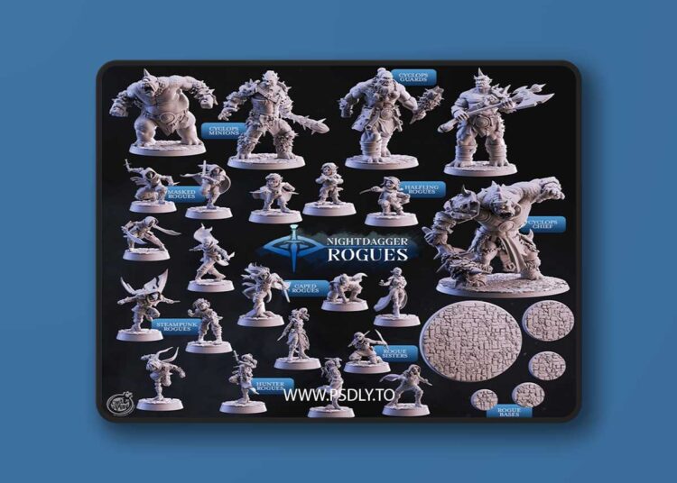 Cast n Play – Nightdagger Rogues – 3D Print Model STL 1 Cast n Play – Nightdagger Rogues – 3D Print Model STL