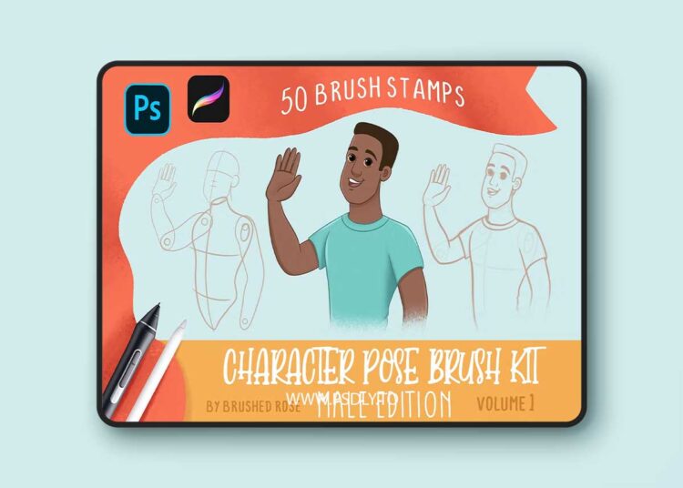 Creativemarket - Character Pose Brush Kit - Male Edition 1 Creativemarket - Character Pose Brush Kit - Male Edition