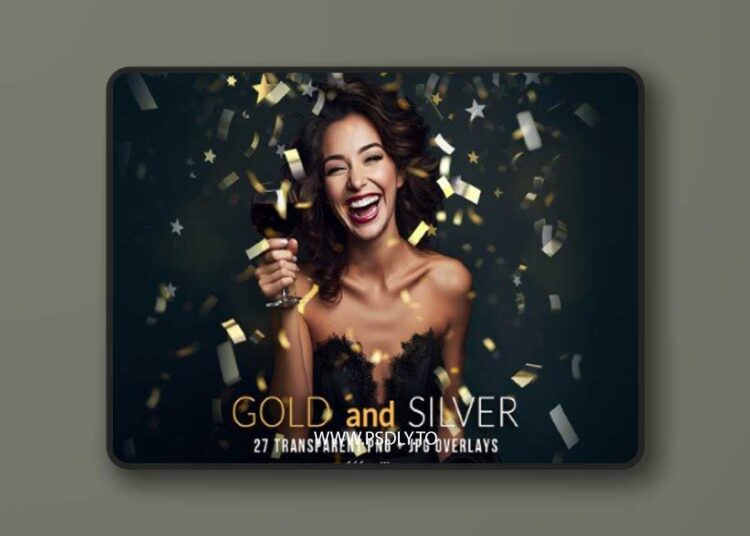 Creativemarket - Gold and Silver Confetti PNG overlay 1 Creativemarket - Gold and Silver Confetti PNG overlay