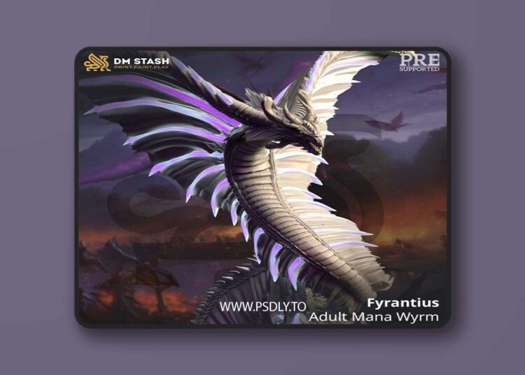 Fyrantius – Adult Mana Wyrm – 3D Print 1 Fyrantius – Adult Mana Wyrm – 3D Print
