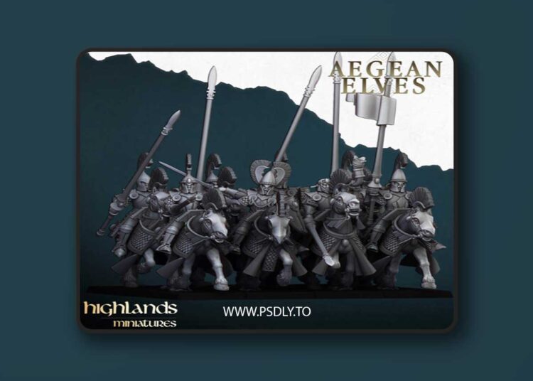 Highlands Miniatures – Aegean Elves Mounted Lances – 3D Print Model 1 Highlands Miniatures – Aegean Elves Mounted Lances – 3D Print Model