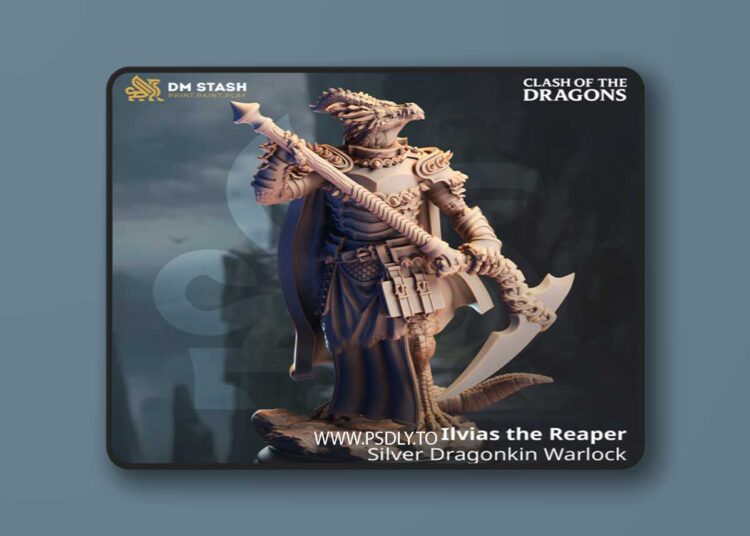 Ilvias the Reaper – Silver Dragonkin Warlock – 3D Print Model 1 Ilvias the Reaper – Silver Dragonkin Warlock – 3D Print Model