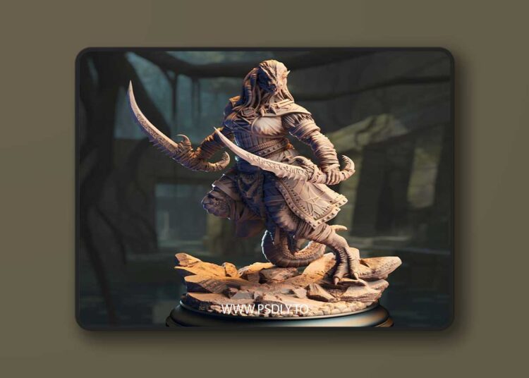 Kijaa Shadowblade – Black Dragonkin Rogue – 3D Print Model 1 Kijaa Shadowblade – Black Dragonkin Rogue – 3D Print Model