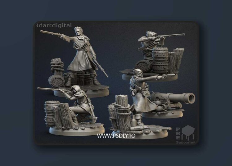 Male Gunners 3D Print 3D Model 1 Male Gunners 3D Print 3D Model