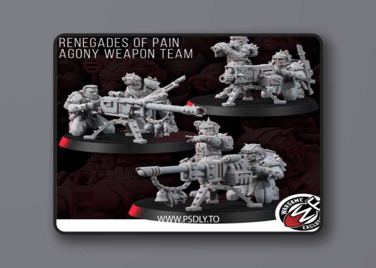 Renegades of Pain Agony Weapon Team – 3D Print Model 1 Renegades of Pain Agony Weapon Team – 3D Print Model