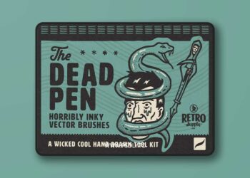 Retro Supply - The Dead Pen - A Wicked Cool Hand Drawn Tool Kit for Procreate