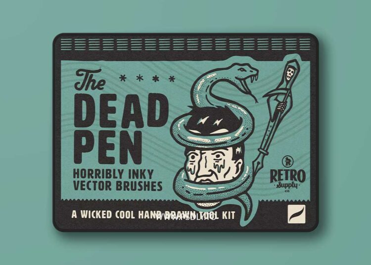 Retro Supply - The Dead Pen - A Wicked Cool Hand Drawn Tool Kit for Procreate 1 Retro Supply - The Dead Pen - A Wicked Cool Hand Drawn Tool Kit for Procreate