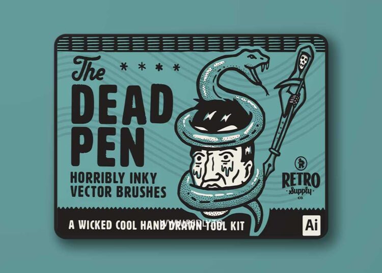 RetroSupply - The Dead Pen | A Wicked Cool Hand Drawn Tool Kit for Adobe Illustrator 1 RetroSupply - The Dead Pen | A Wicked Cool Hand Drawn Tool Kit for Adobe Illustrator