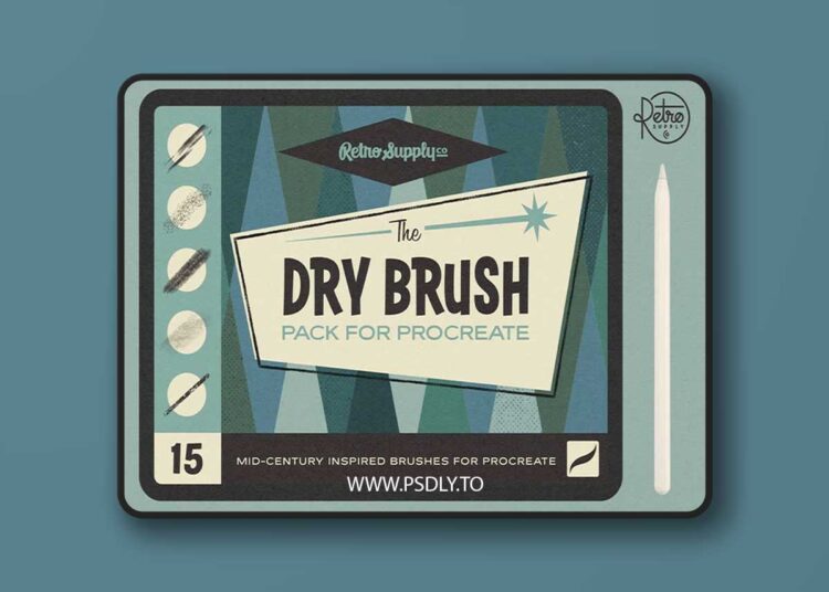 RetroSupply - The Dry Brush Pack for Procreate 1 RetroSupply - The Dry Brush Pack for Procreate