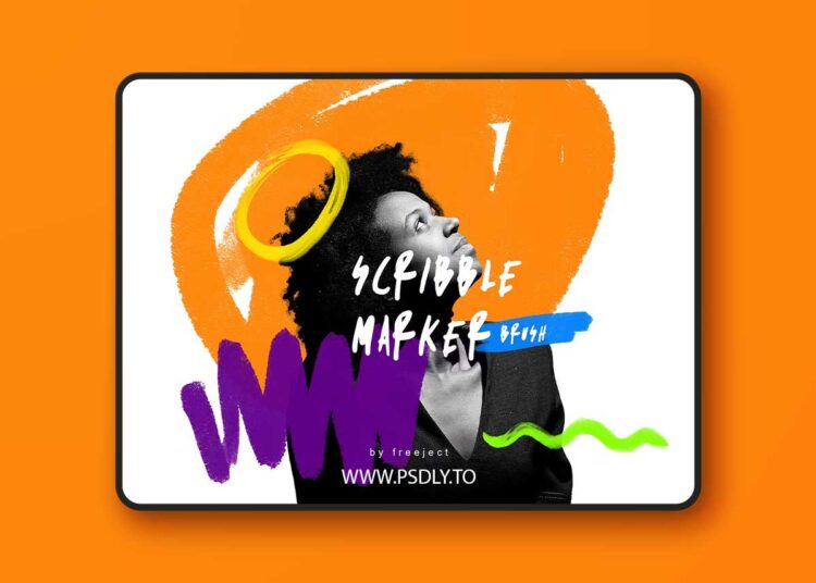 CreativeMarket - Scribble Marker Brush & PNG 1 Scribble Marker Brush & PNG